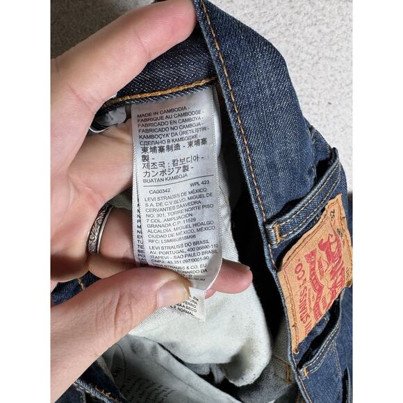 Levis 527 Jeans Mens 38x32 Blue Denim Bootcut Low Rise Slim Cowboy Y2K - Picture 15 of 16